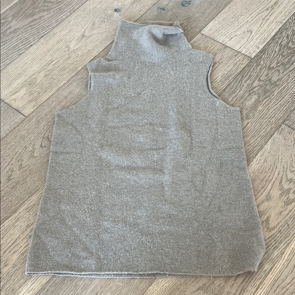 The Row Beige Sleeveless Turtleneck Sweater
